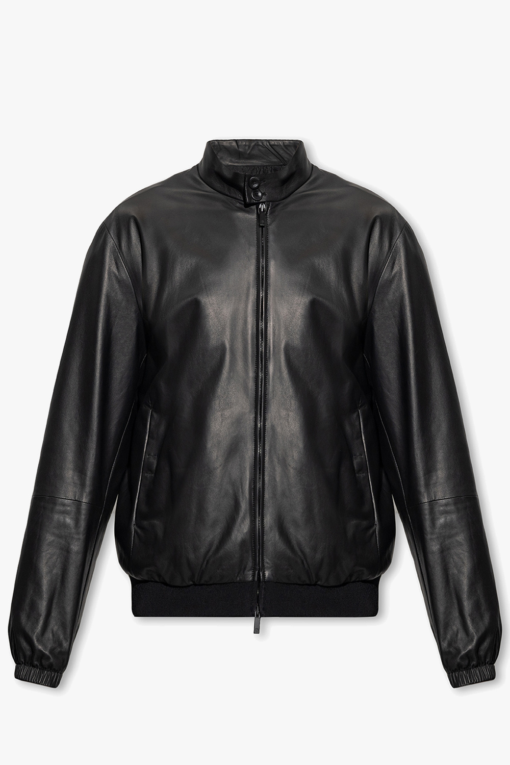 Armani italian leather clearance jacket